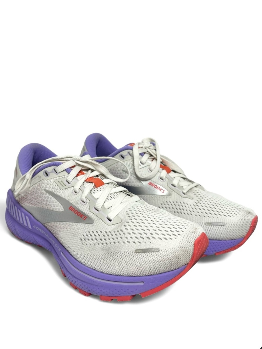 Brooks Adrenaline GTS 22 Women’s Running Shoe 7.5 White Purple Coral 1203531B105